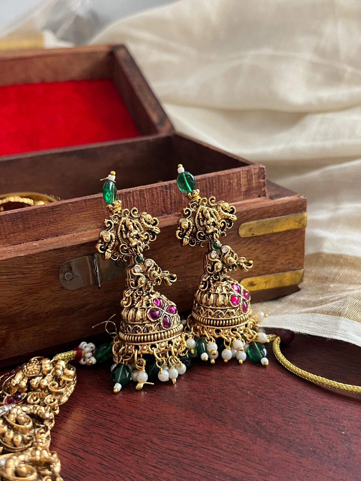 Bridal Naga Necklace with Jhumka