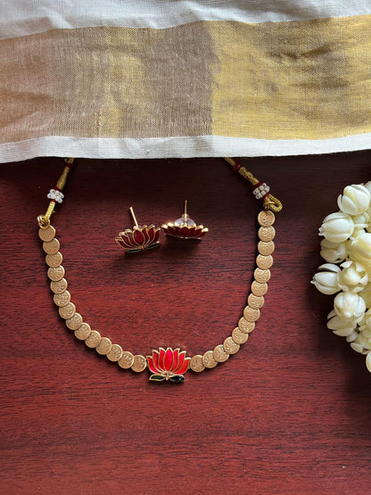 Coin Lotus Necklace