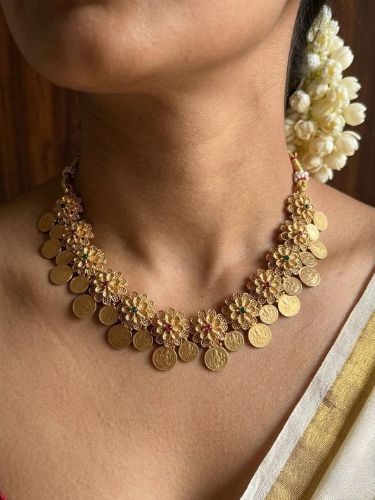 Coin Flower Necklace