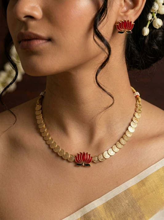 Coin Lotus Necklace
