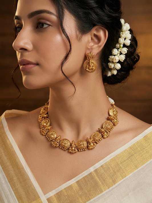 Antique Ganesha & Elephant Necklace